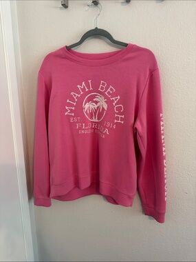 Pink 'Miami Beach Florida' Graphic Sweatshirt